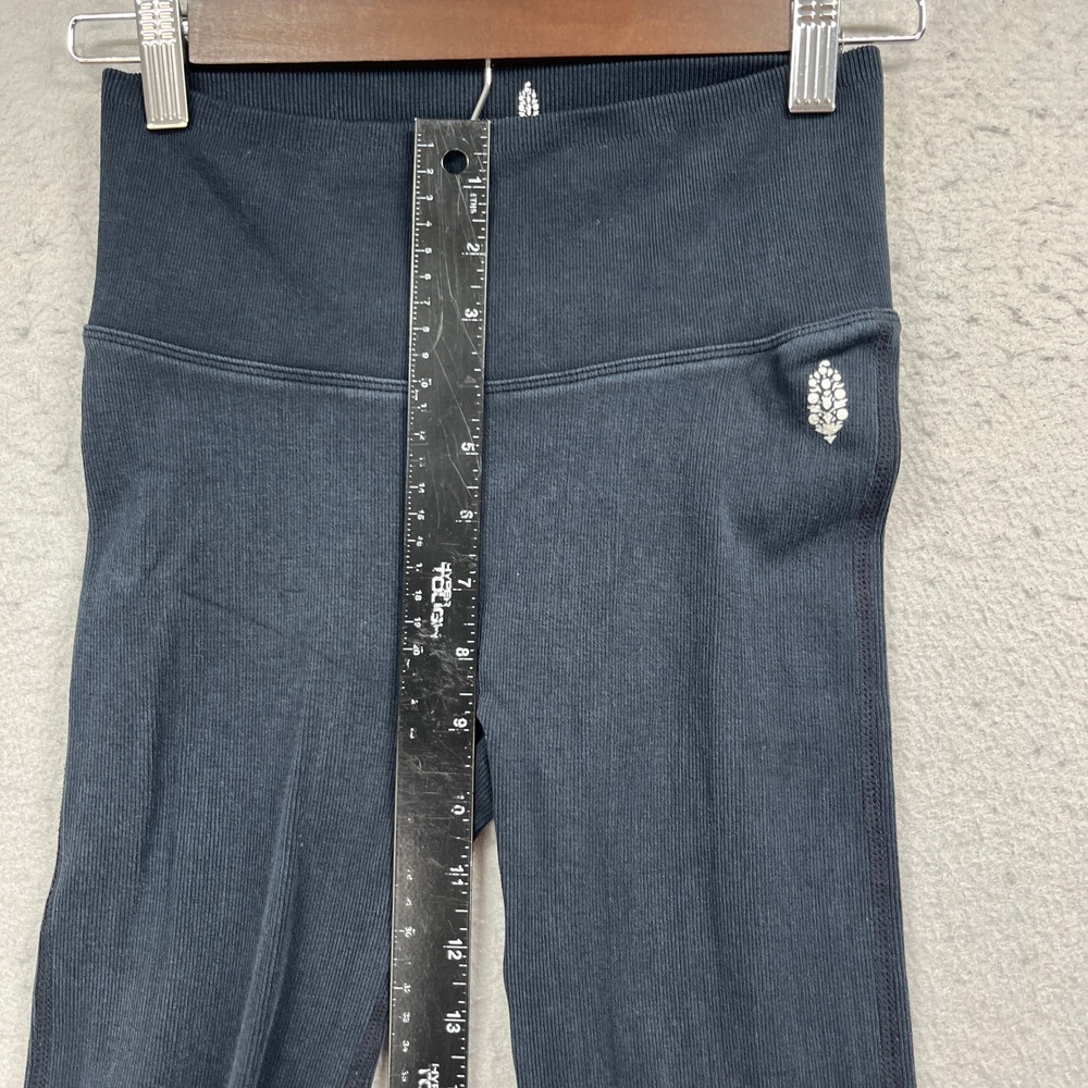 Free People Movement Penny Pull On Flare Pants Women XS/S Black Ribbed Yoga Boho - Picture 7 of 12